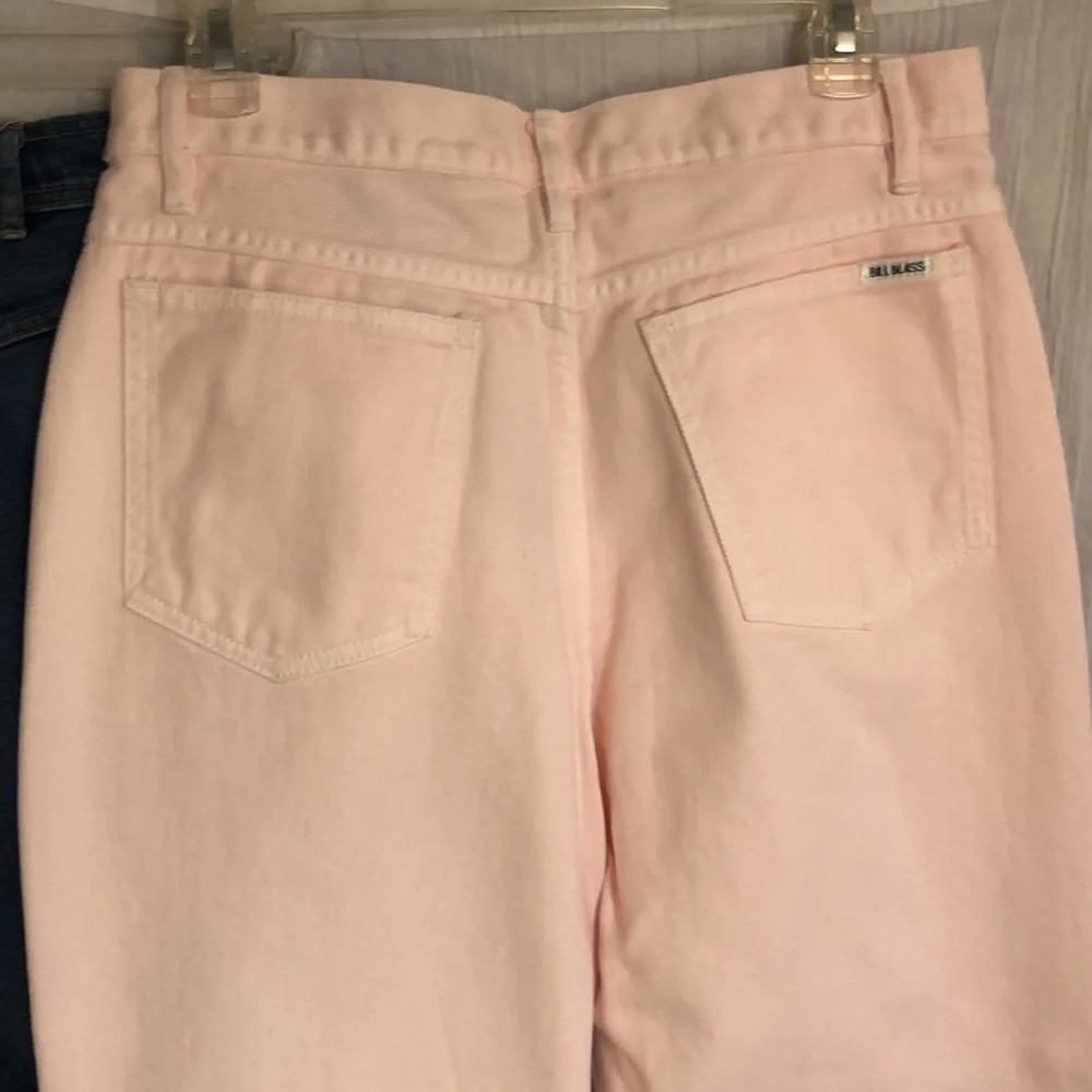 Vintage BILL BLASS womans SZ 14 pink straight leg high waist jeans pants